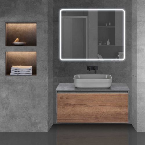 Тумба под раковину Vincea Mesa VMC-2MS100TB 100х50 подвесная цвет коричневый