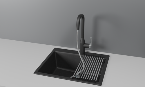 Смеситель для кухни Granula 8171, ШВАРЦ на мойку черный - фото 2