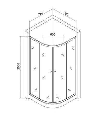 Душевой уголок Agger A01-080TCR 78х78 стекло прозрачное профиль хром глянцевый с поддоном