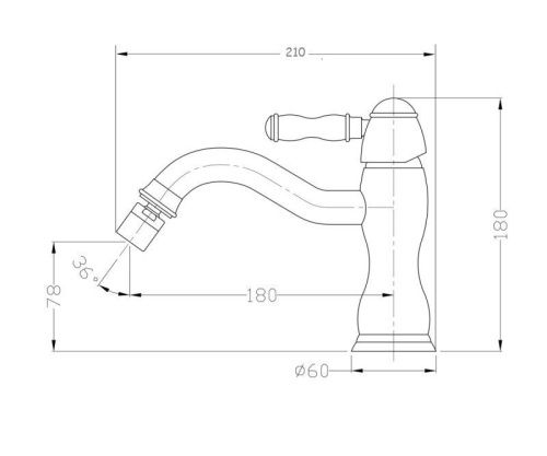 Смеситель Bronze de Luxe TIFFANY 1902BR на биде бронза - фото 3