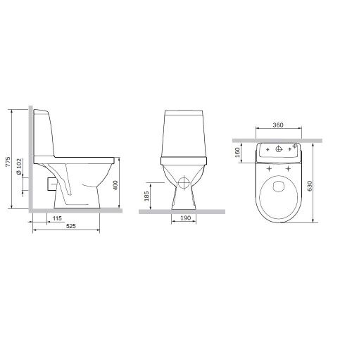 Унитаз напольный с бачком Damixa OriginEvo 2 788607SC белый с сиденьем микролифт смыв торнадо - фото 5