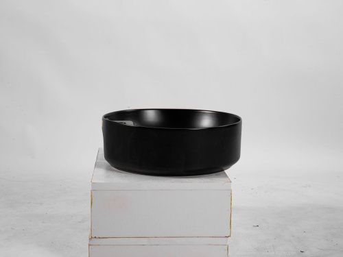 Раковина из сантехнического фарфора Aquatek ЕВРОПА AQ5212-MB 40х40 накладная цвет черный 1 отверстие под смеситель - фото 4