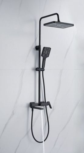 Душевая стойка Knotlor KN-23/BL настенная цвет черный - фото 4