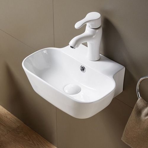 Раковина из сантехнического фарфора Melana 320308-805 40х30 накладная цвет белый 1 отверстие под смеситель - фото 2