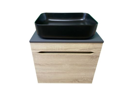 Тумба с раковиной Sintesi STL.W7017_SIN-LVB-APP-409BM 60х60 подвесная цвет бежевый - фото 4