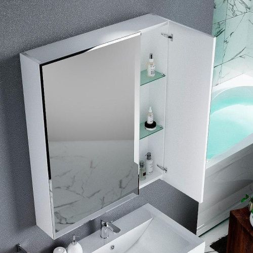 Зеркало-шкаф 1MarKa Соната У29559 80х80 подвесной цвет белый - фото 5