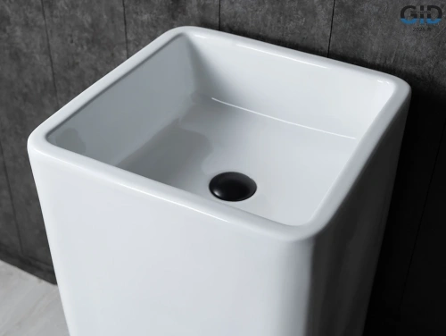 Раковина керамическая Gid Autonomo 81119 40х40 напольная цвет белый без отверстий под смеситель - фото 2
