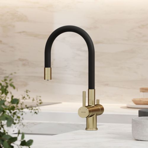 Смеситель для кухни Sancos Lucia SC4004BG на мойку золото - фото 3