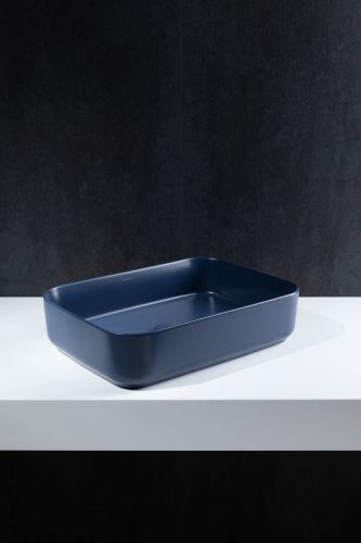 Раковина керамическая Allen Brau Fantasy 4.11021.ID 50х40 накладная цвет синий без отверстий под смеситель - фото 5