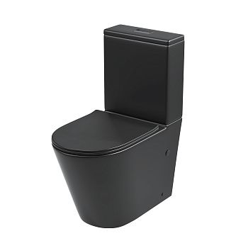 Унитаз напольный с бачком Grossman GR-4458BMS черный с сиденьем микролифт безободковый каскадный смыв