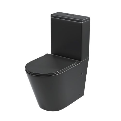 Унитаз напольный с бачком Grossman GR-4458BMS черный с сиденьем микролифт безободковый каскадный смыв