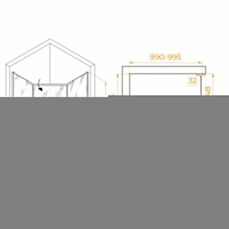 Душевой уголок RGW Hotel 350608100-14 100х100 стекло прозрачное профиль черный без поддона