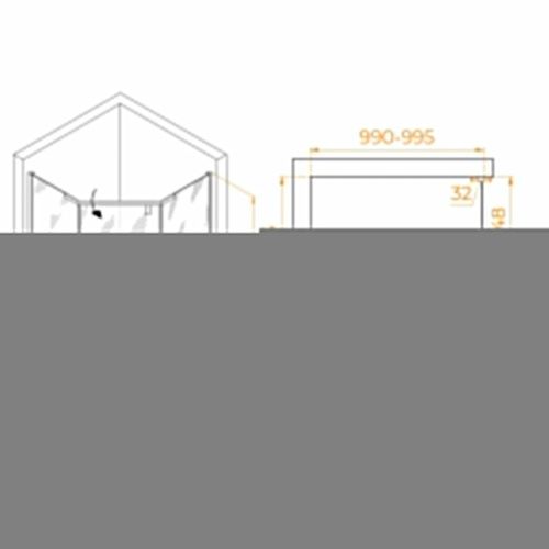 Душевой уголок RGW Hotel 350608100-24 100х100 стекло матовое профиль черный без поддона - фото 3