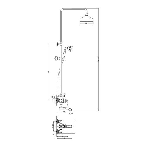 Душевая стойка LeMark Brava LM4762G настенная цвет золото - фото 3