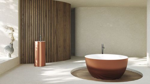 Ванна из искусственного камня Zenon Biwa 4000.000.000.000.31739 120х120 отдельностоящая круглая - фото 3