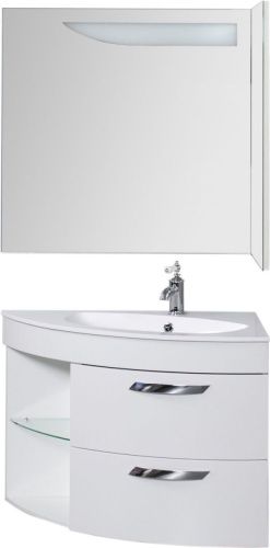 Тумба с раковиной De Aqua Трио Люкс 00197202 90х50 подвесная цвет белый - фото 3