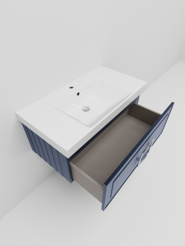Тумба с раковиной La Fenice CUBO NFNC-01-CUB-BG-80-1-80 80х50 подвесная цвет синий - фото 5