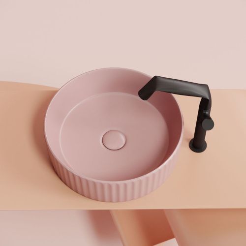 Раковина из сантехнического фарфора Ceramica Nova ELEMENT CN6057MP 40х40 накладная цвет розовый без отверстий под смеситель - фото 5