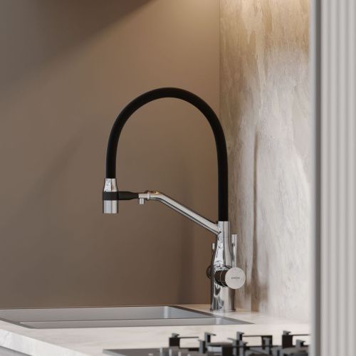 Смеситель для кухни Sancos Orta SC4008CH на мойку черный/хром - фото 4