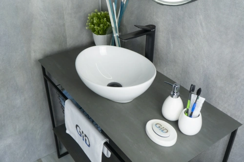 Раковина керамическая Gid Lago 51178 40х30 накладная цвет белый без отверстий под смеситель - фото 3