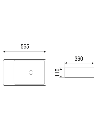 Раковина из сантехнического фаянса WeltWasser WW SK 10000004574 40 см накладная цвет белый 1 отверстие под смеситель - фото 2