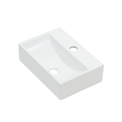 Раковина из сантехнического фарфора Melana A301-803 40х30 накладная цвет белый 1 отверстие под смеситель - фото 4