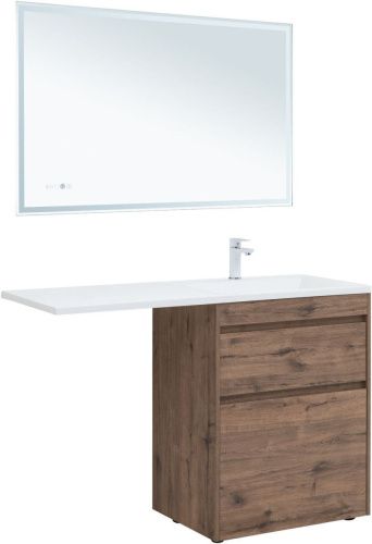 Тумба под раковину Aquanet Токио 00333652 130х50 напольная цвет коричневый - фото 5