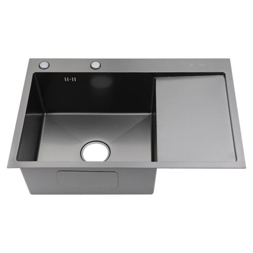 Кухонная мойка Fmark FSC6550Q-L 65х50 цвет серый поверхность матовая - фото 2