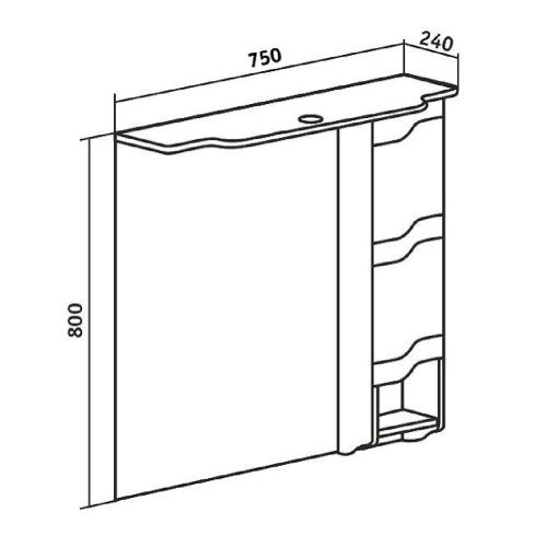 Зеркало-шкаф Runo Стиль 00000001128 80х80 подвесной цвет белый - фото 5