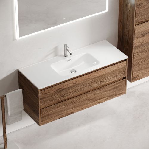 Тумба под раковину Sancos Libra LB120-1ECH 120х50 подвесная цвет коричневый - фото 5