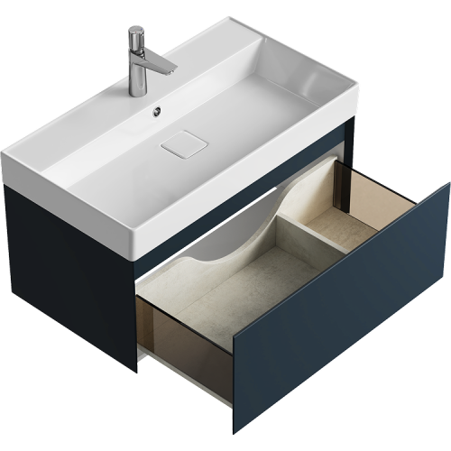 Тумба под раковину Aqwella Y GE01081GRM 80х50 подвесная цвет серый - фото 2
