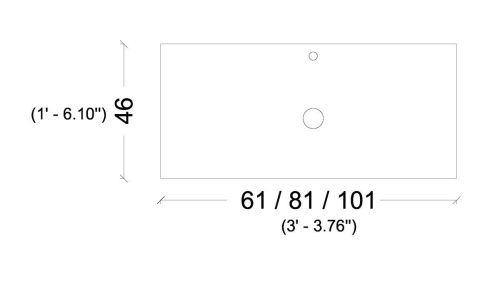 Столешница Armadi Art Vallessi 840-100-W 100х50 накладная цвет белый - фото 2