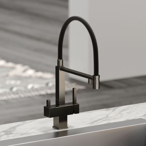 Смеситель для кухни Sancos Moro SC4006GG на мойку вороненая сталь - фото 2