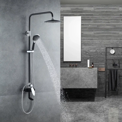 Душевая стойка Shevanik S9836H настенная цвет черный/хром - фото 5