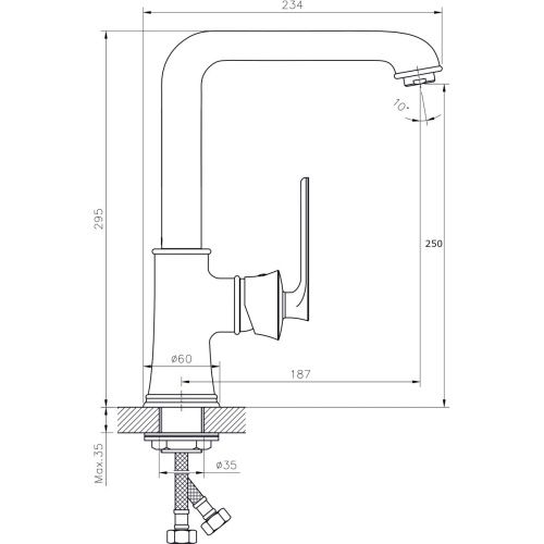 Смеситель для кухни Rush Flores FLG0835-2 на мойку золото - фото 2