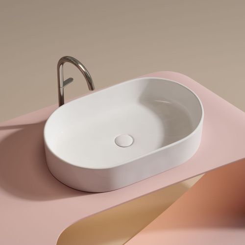 Раковина из сантехнического фарфора Ceramica Nova ELEMENT CN6048 60х40 накладная цвет белый без отверстий под смеситель - фото 2