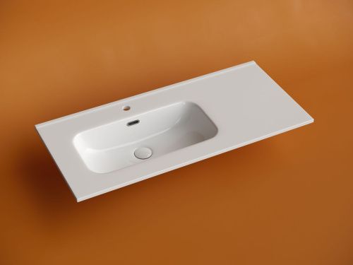 Раковина из сантехнического фарфора Ceramica Nova ELEMENT CN7003L 100х50 накладная цвет белый 1 отверстие под смеситель - фото 3