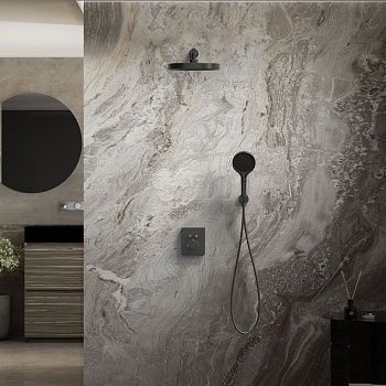 Душевая система Vincea VSFW-3I21T2MB встраиваемая в стену цвет черный с термостатом