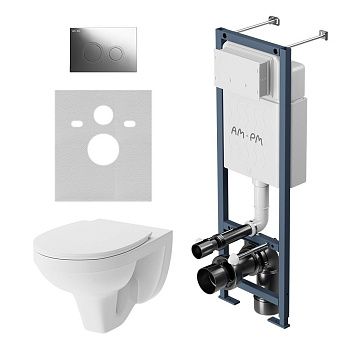 Комплект унитаз с инсталляцией с клавишей смыва Am.Pm Jupiter IS110151.DX77C1738