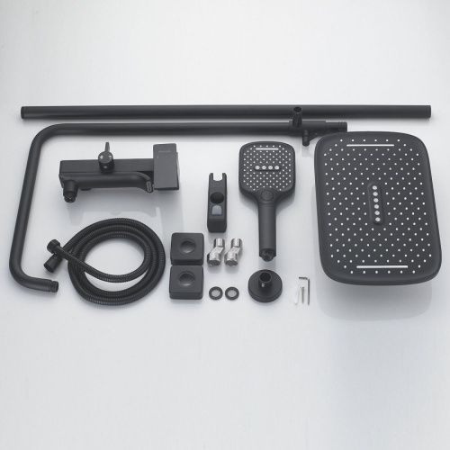 Душевая стойка Shevanik S4036H настенная цвет черный - фото 4