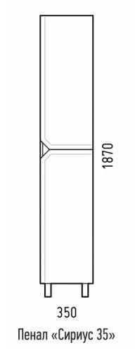 Шкаф-пенал Corozo Сириус SD-00001439 40х190 напольный цвет белый - фото 2