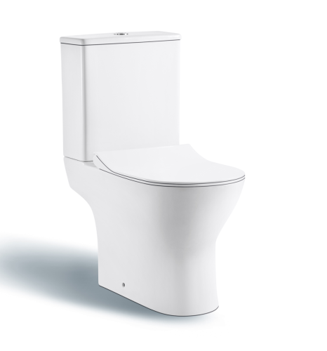 Унитаз напольный с бачком Taliente Arte AR35045 белый с сиденьем безободковый душевой смыв