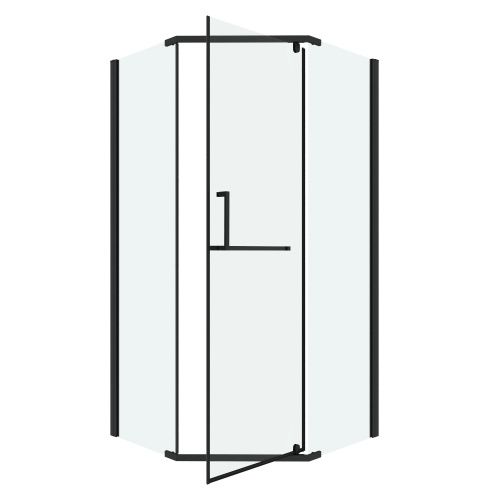 Душевой уголок Grossman Pragma 302.K33.03.1010.21.00 100х100 стекло прозрачное профиль черный без поддона - фото 2