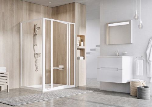 Душевая перегородка Ravak Supernova 94070100ZG 90х185 стекло рифленое профиль белый - фото 2