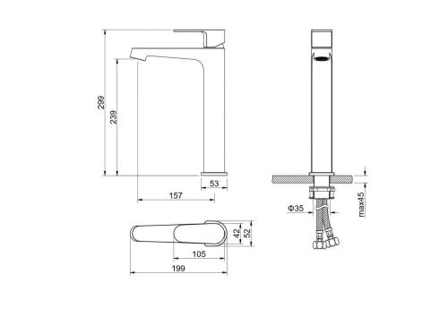 Смеситель Aquatek Оберон AQ1204BG на раковину золото - фото 3