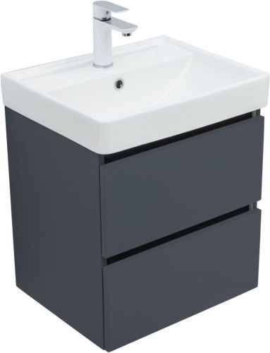 Тумба под раковину Aquanet Вега 2.0 00337946 50х40 подвесная цвет синий - фото 3