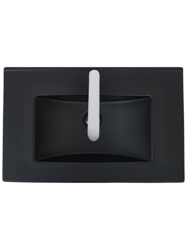 Раковина из сантехнического фаянса WeltWasser WW SK 10000005565 50 см встраиваемая цвет черный 1 отверстие под смеситель - фото 3