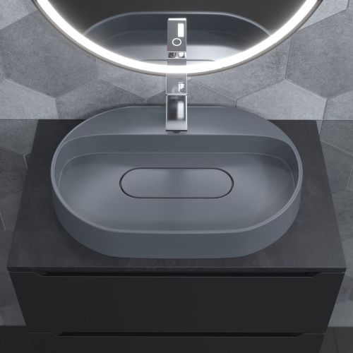 Раковина из искусственного камня Uperwood Tanos Quartz 291030522 60х40 накладная цвет серый - фото 5