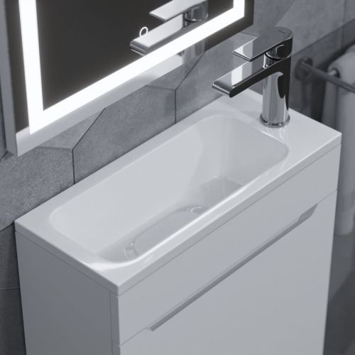 Раковина из искусственного камня Uperwood Modul 2911020337 50х20 полувстраиваемая цвет белый - фото 2