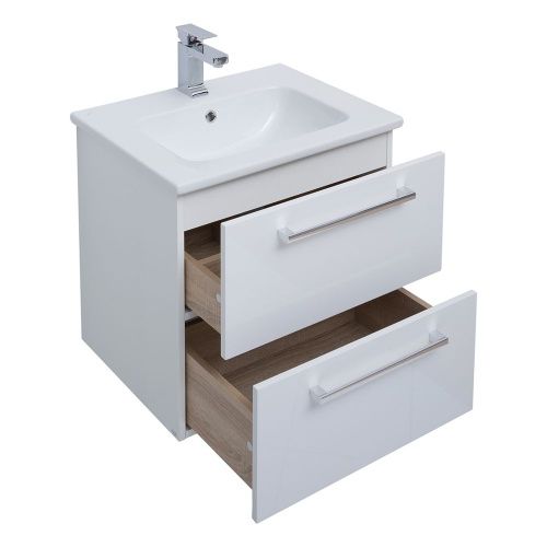 Тумба под раковину Dreja Gio 77.0101W 60х50 подвесная цвет белый - фото 5